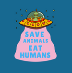 Load image into Gallery viewer, Save Animals eat Humans - Unisex Organic T-shirt
