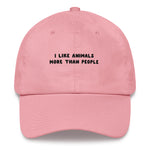 Load image into Gallery viewer, I like animals more than people - Embroidered Cap
