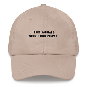 I like animals more than people - Embroidered Cap