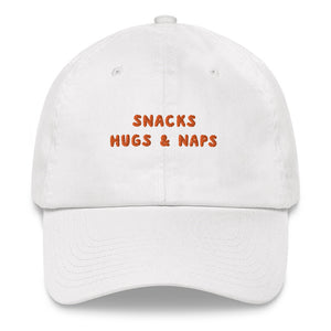 Snacks, hugs & naps - Embroidered Cap