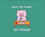 Load image into Gallery viewer, Save the Planet go Vegan - Organic Cotton Tote Bag - Oat Milk Club
