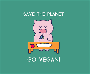 Save the Planet go Vegan - Organic Cotton Onesie - Oat Milk Club