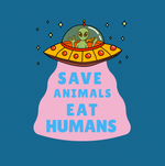 Load image into Gallery viewer, Save Animals eat Humans - Organic Unisex Hoodie
