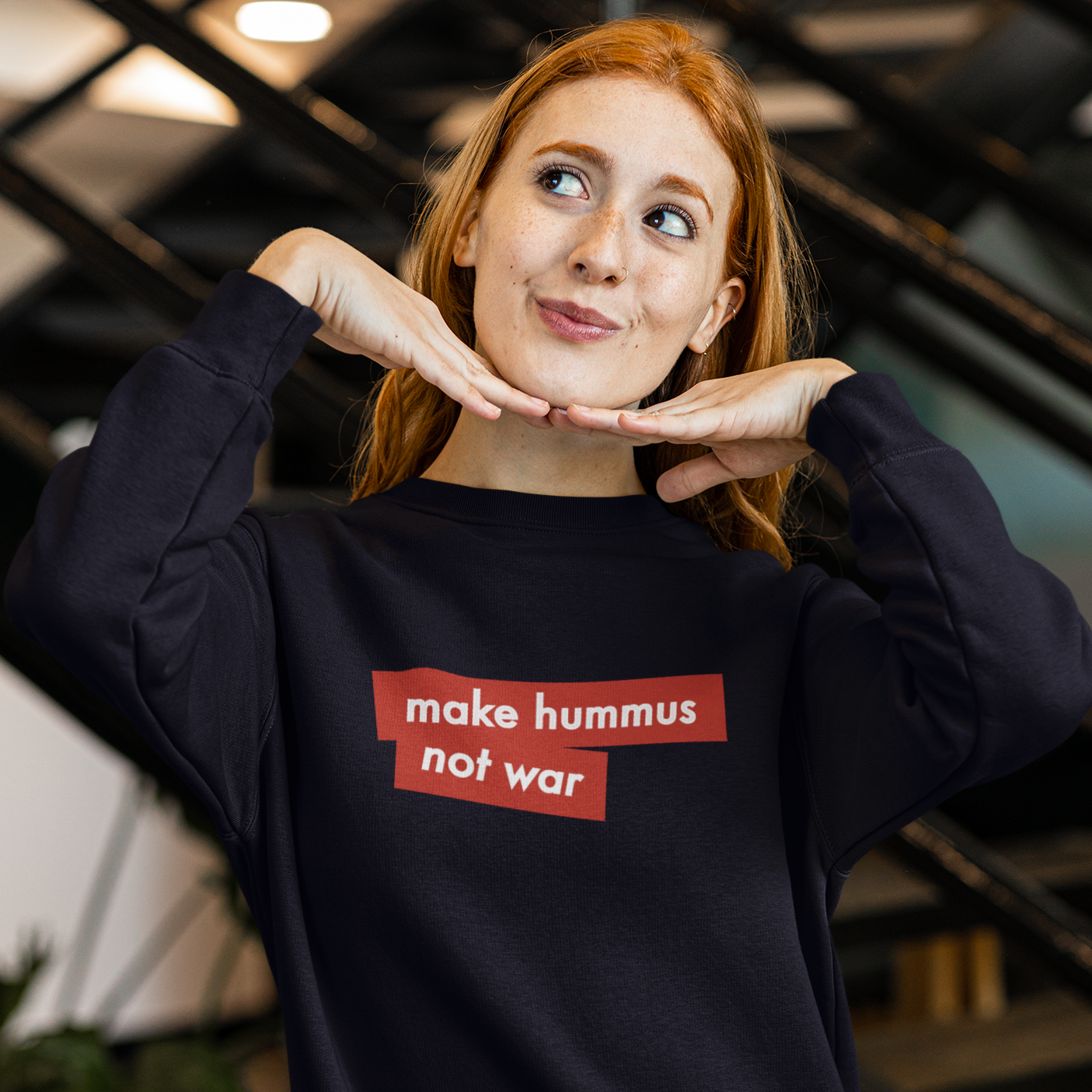 Make hummus not war - Organic Unisex Sweatshirt