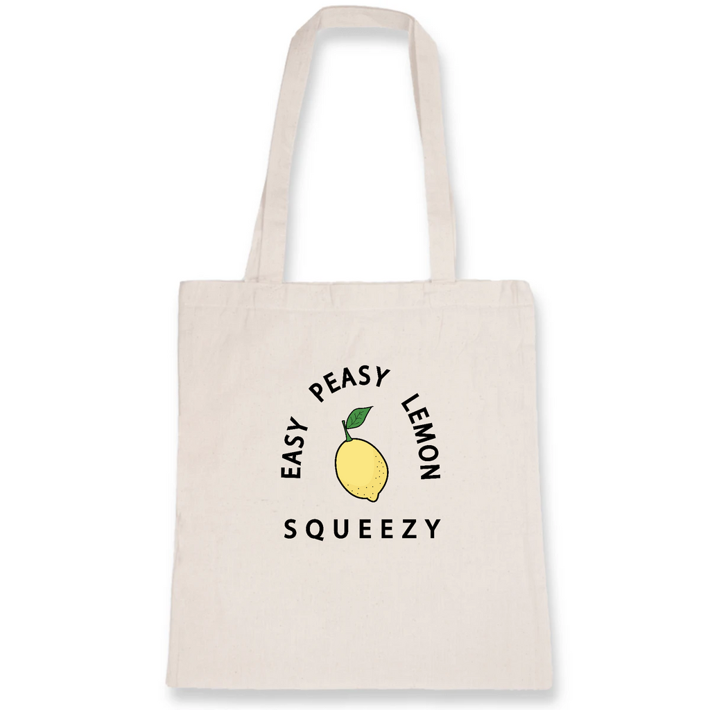 Easy Peasy Lemon Squeezy - Organic Cotton Tote Bag - Oat Milk Club