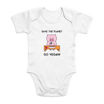Load image into Gallery viewer, Save the Planet go Vegan - Organic Cotton Onesie - Oat Milk Club
