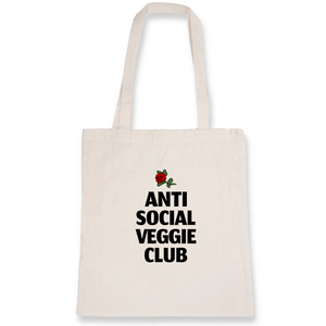 Anti Social Veggie Club - Organic Tote Bag - Oat Milk Club