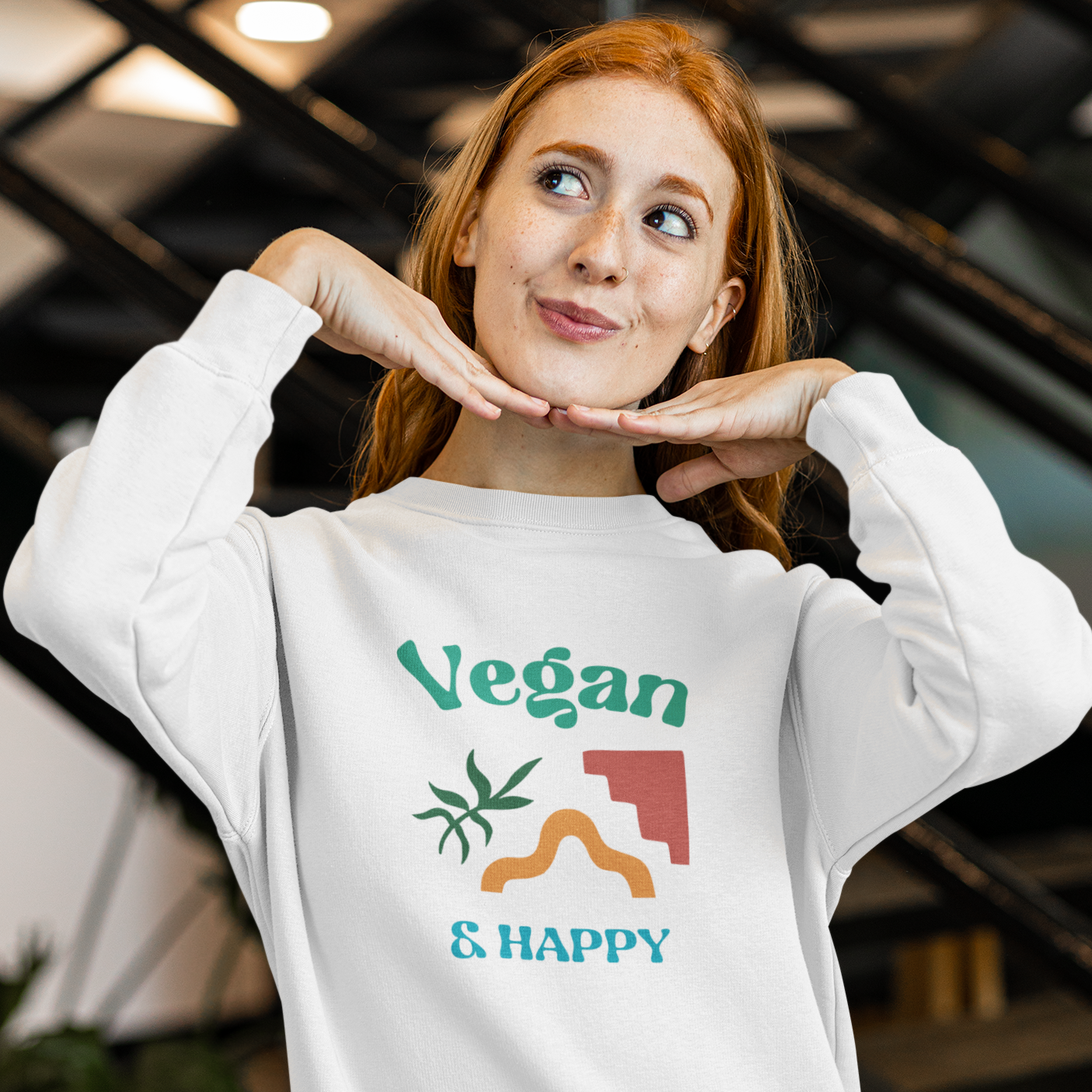 Vegan and happy - Organic Unisex Sweatshirt